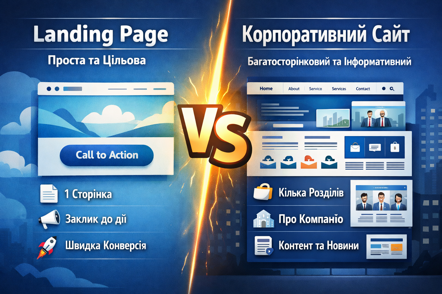 Landing Page чи корпоративний сайт