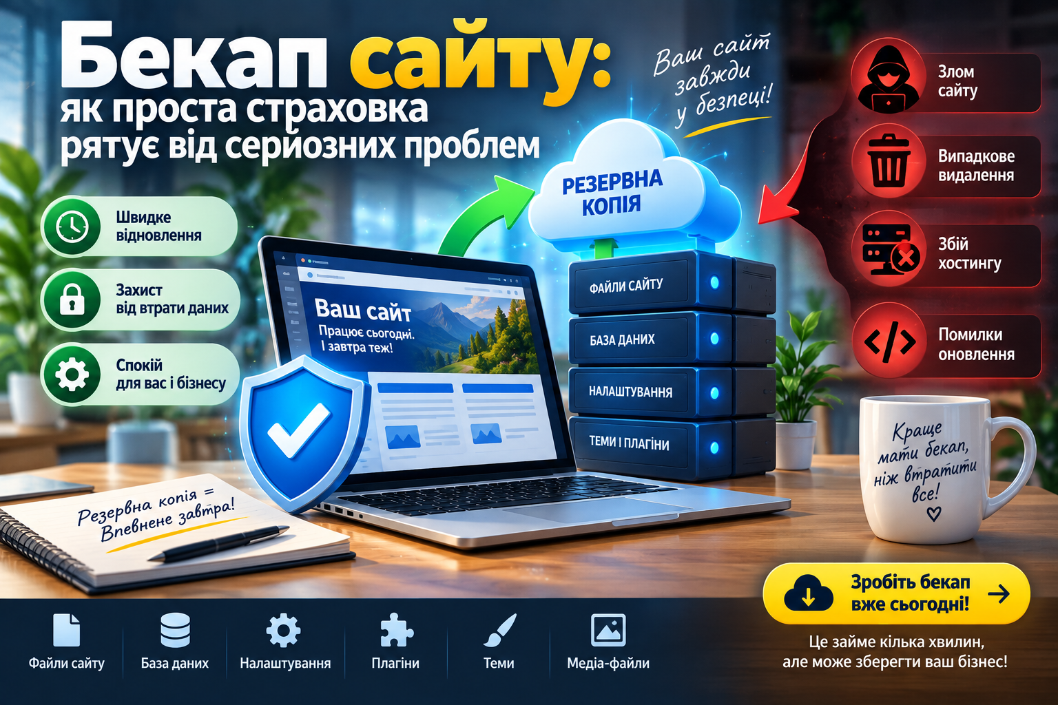 Бекап сайту: як проста страховка рятує від серйозних проблем